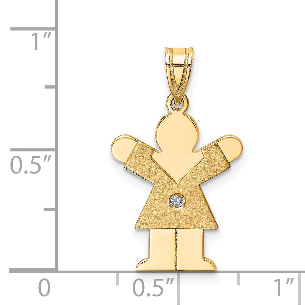 14k A Diamond kid pendant