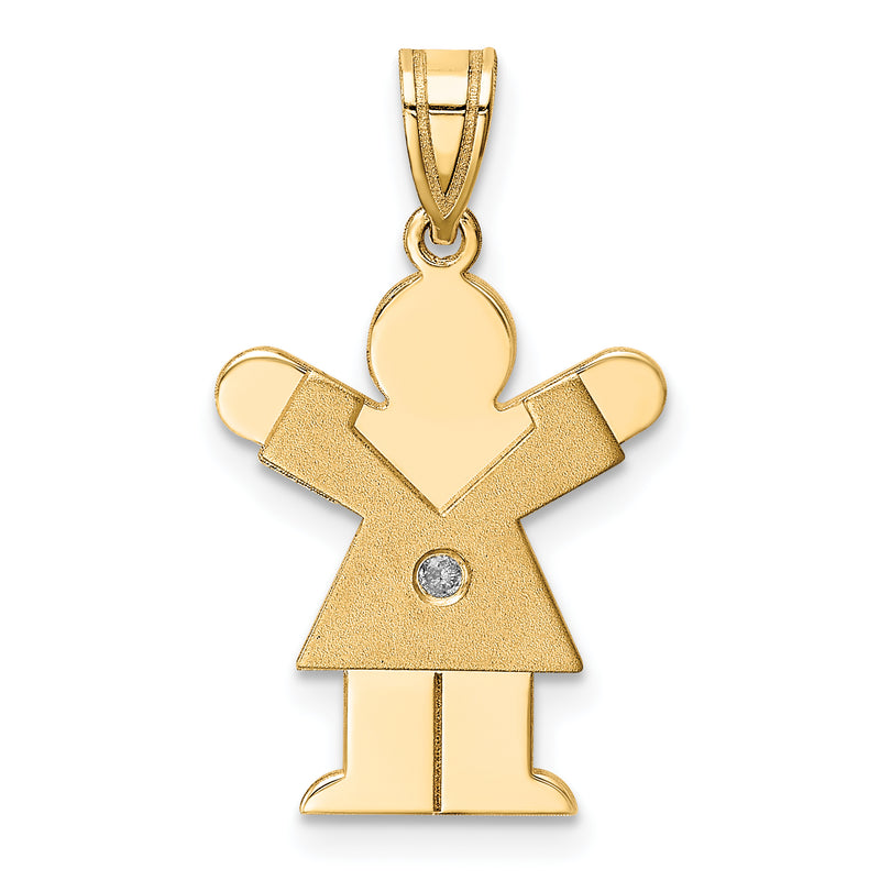 14k A Diamond kid pendant