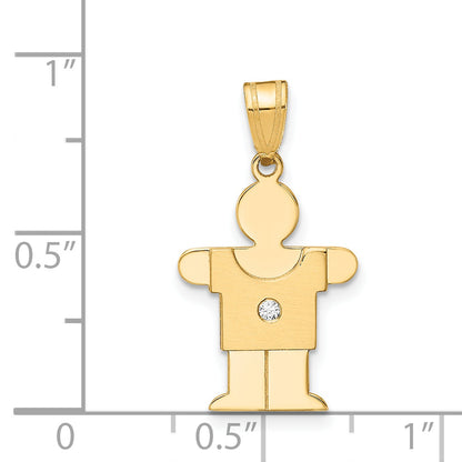 14k AAA Diamond kid pendant