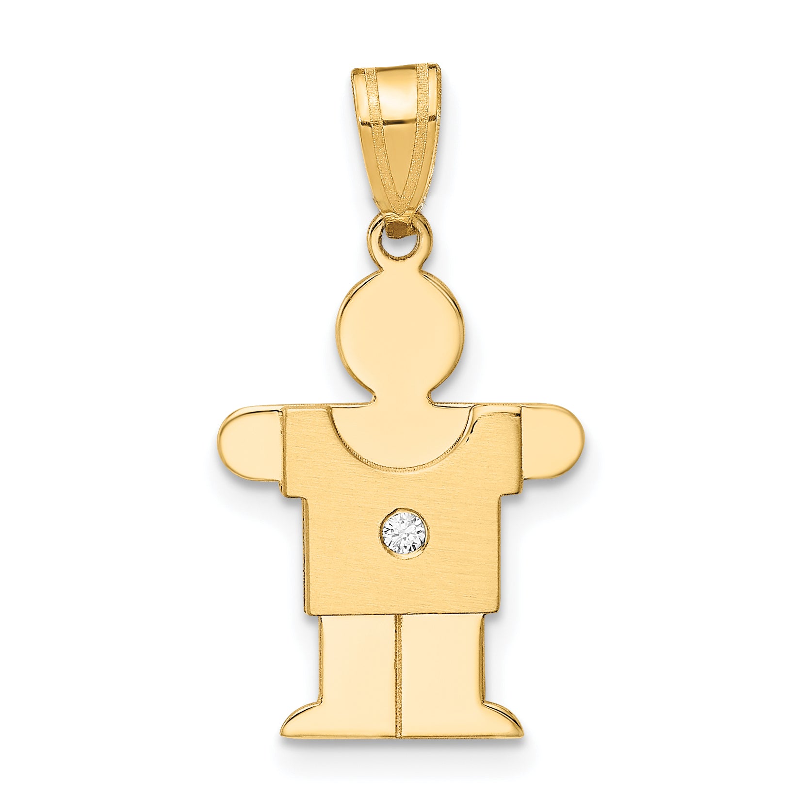 14k AAA Diamond kid pendant