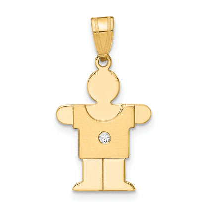 14k AAA Diamond kid pendant