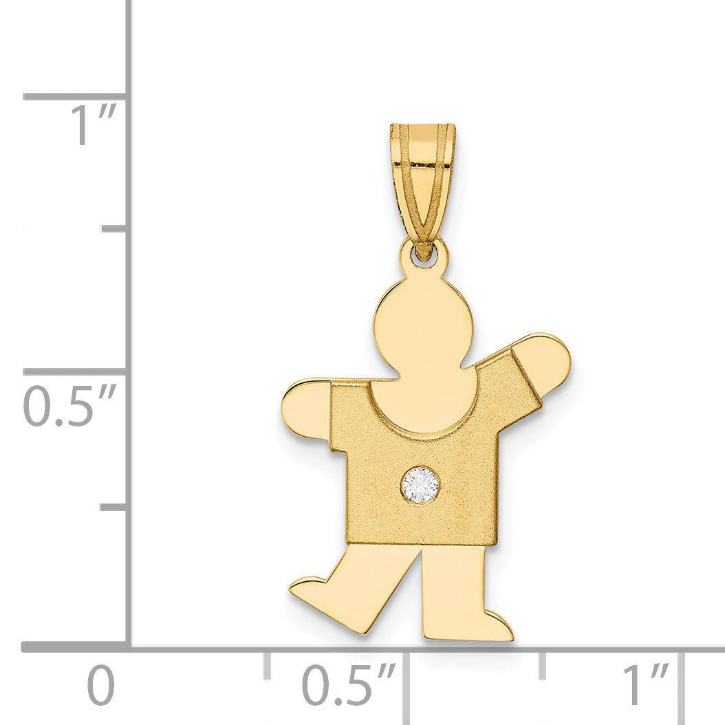 14k AAA Diamond kid pendant