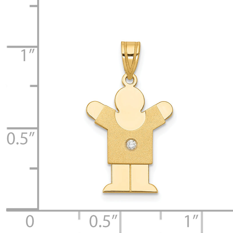 14k AAA Diamond kid pendant