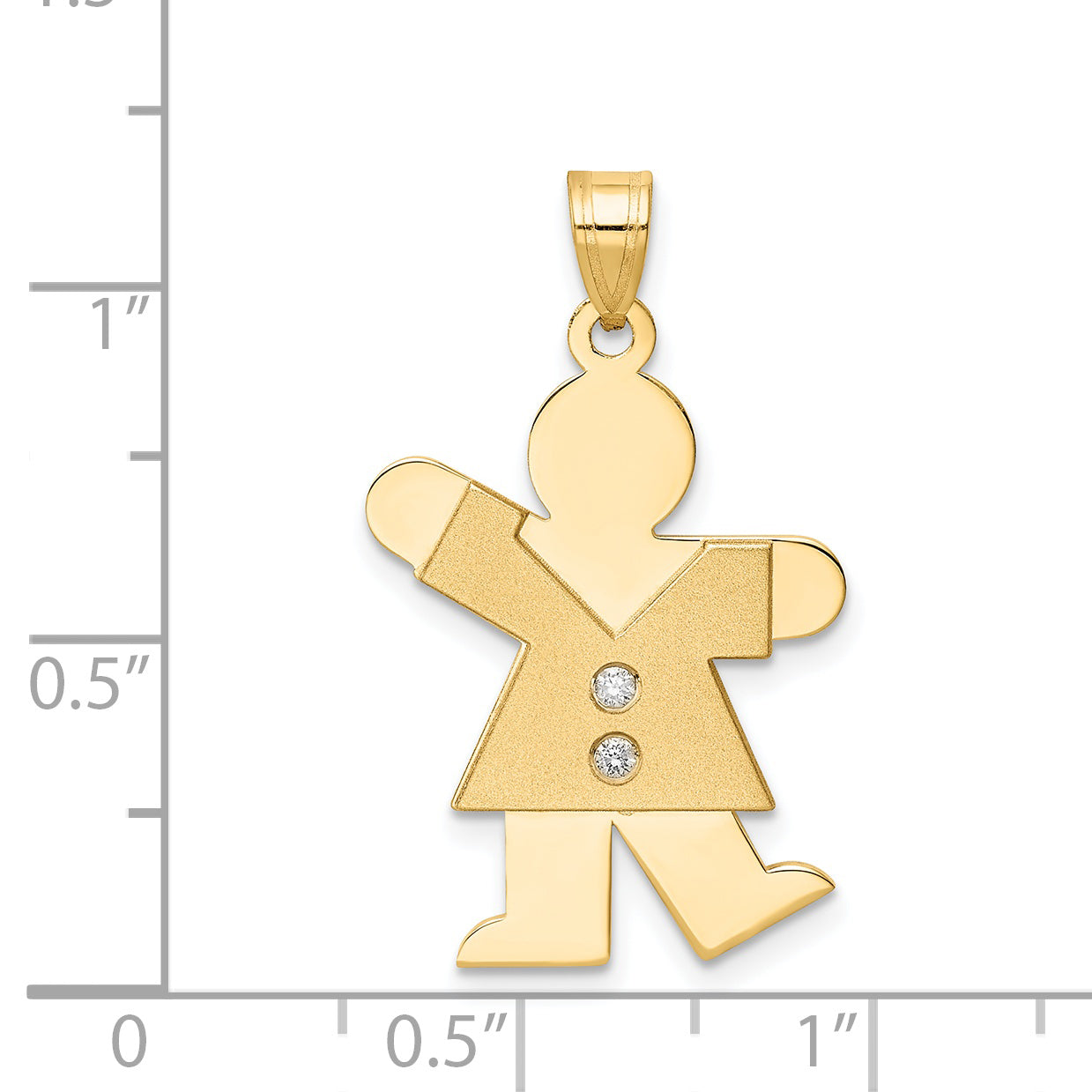 14k AAA Diamond kid pendant