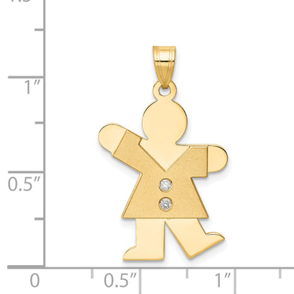 14k AAA Diamond kid pendant