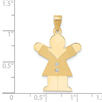 14k AAA Diamond kid pendant