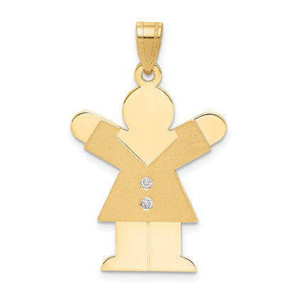 14k AAA Diamond kid pendant