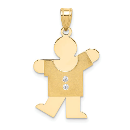 14k AAA Diamond kid pendant