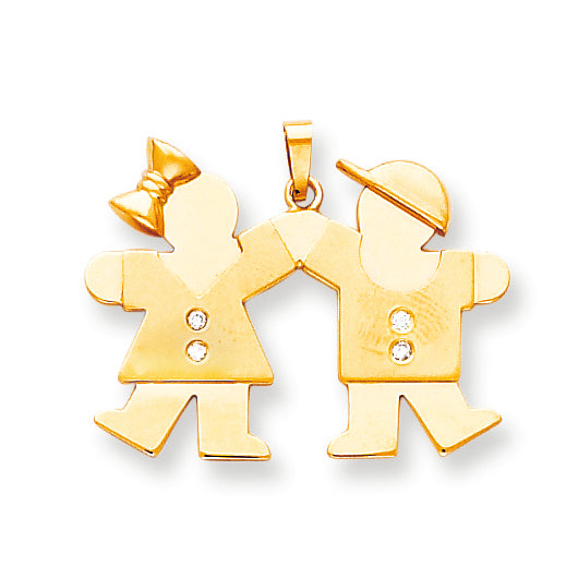 14k AA Diamond kid pendant