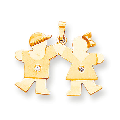14k A Diamond kid pendant