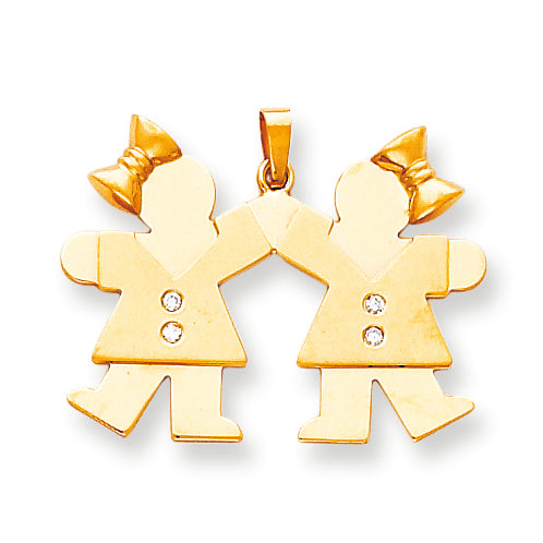 14k AA Diamond kid pendant