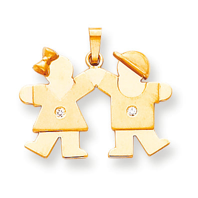 14k AA Diamond kid pendant