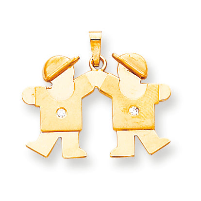 14k AAA Diamond kid pendant