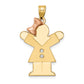 14k Two tone AAA Diamond kid pendant