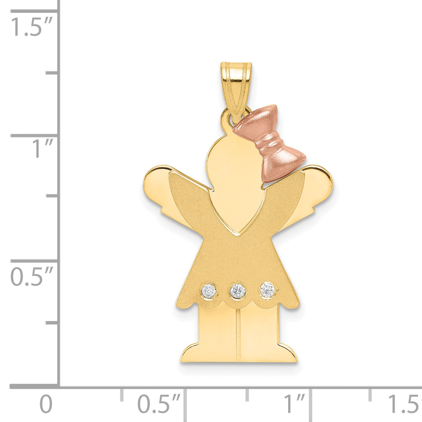 14k Two tone VS Diamond kid pendant
