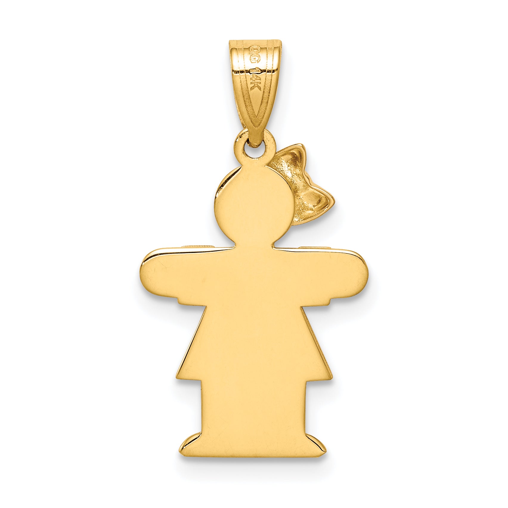 14k Two tone AAA Diamond kid pendant