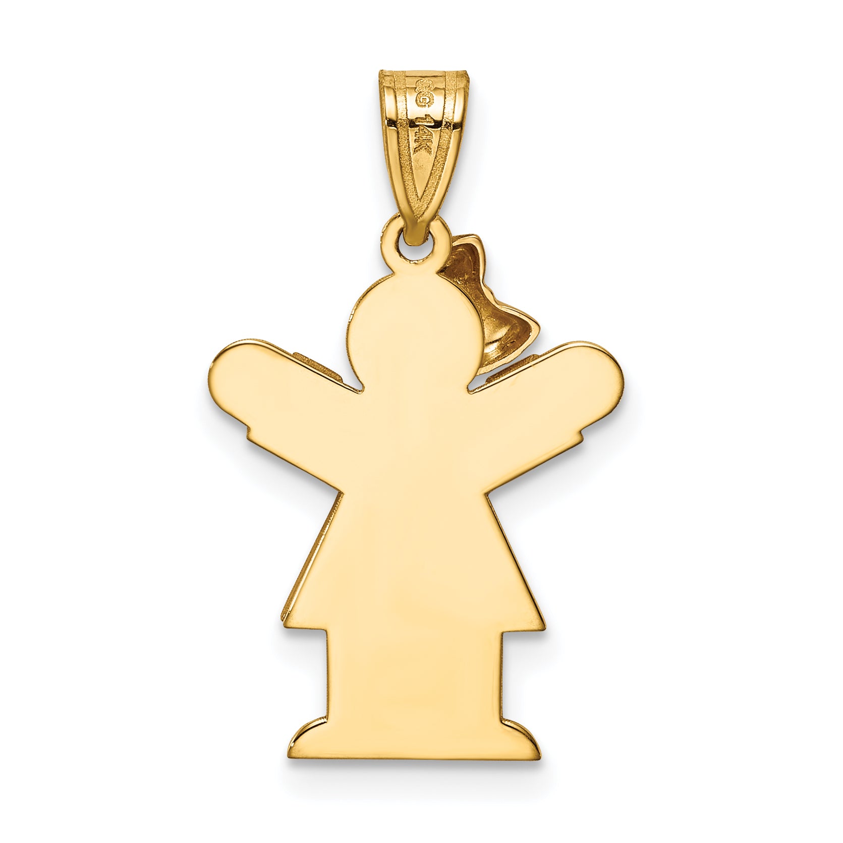 14k Two tone AAA Diamond kid pendant