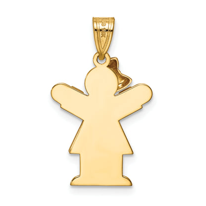14k Two tone AAA Diamond kid pendant