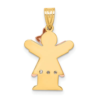 14k Two tone VS Diamond kid pendant