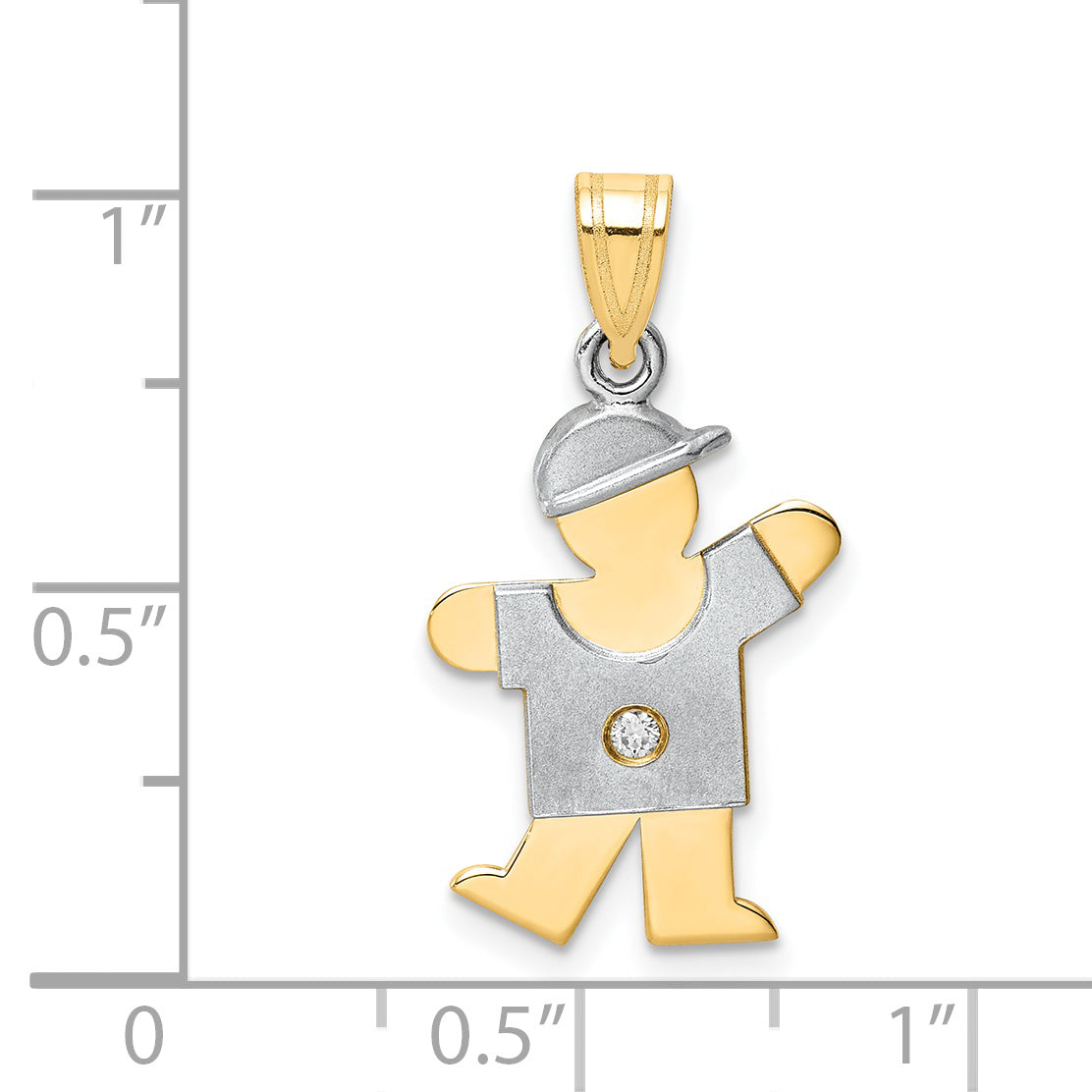 14k Two tone VS Diamond kid pendant