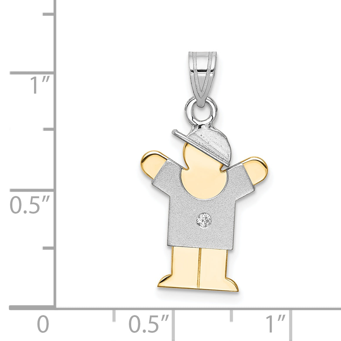 14k Two tone A Diamond kid pendant