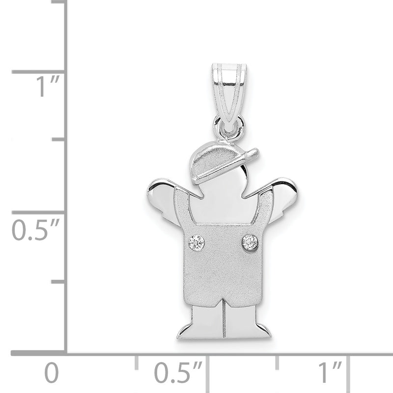 14k Two tone A Diamond kid pendant
