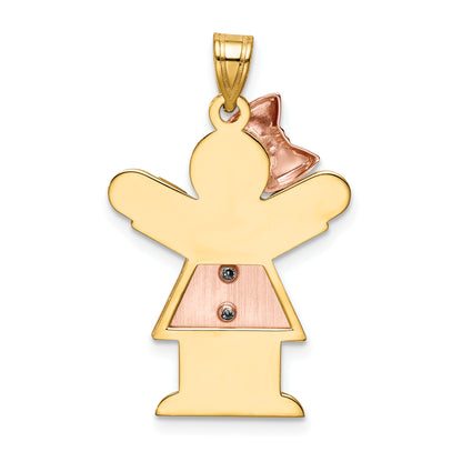 14k Two tone VS Diamond kid pendant