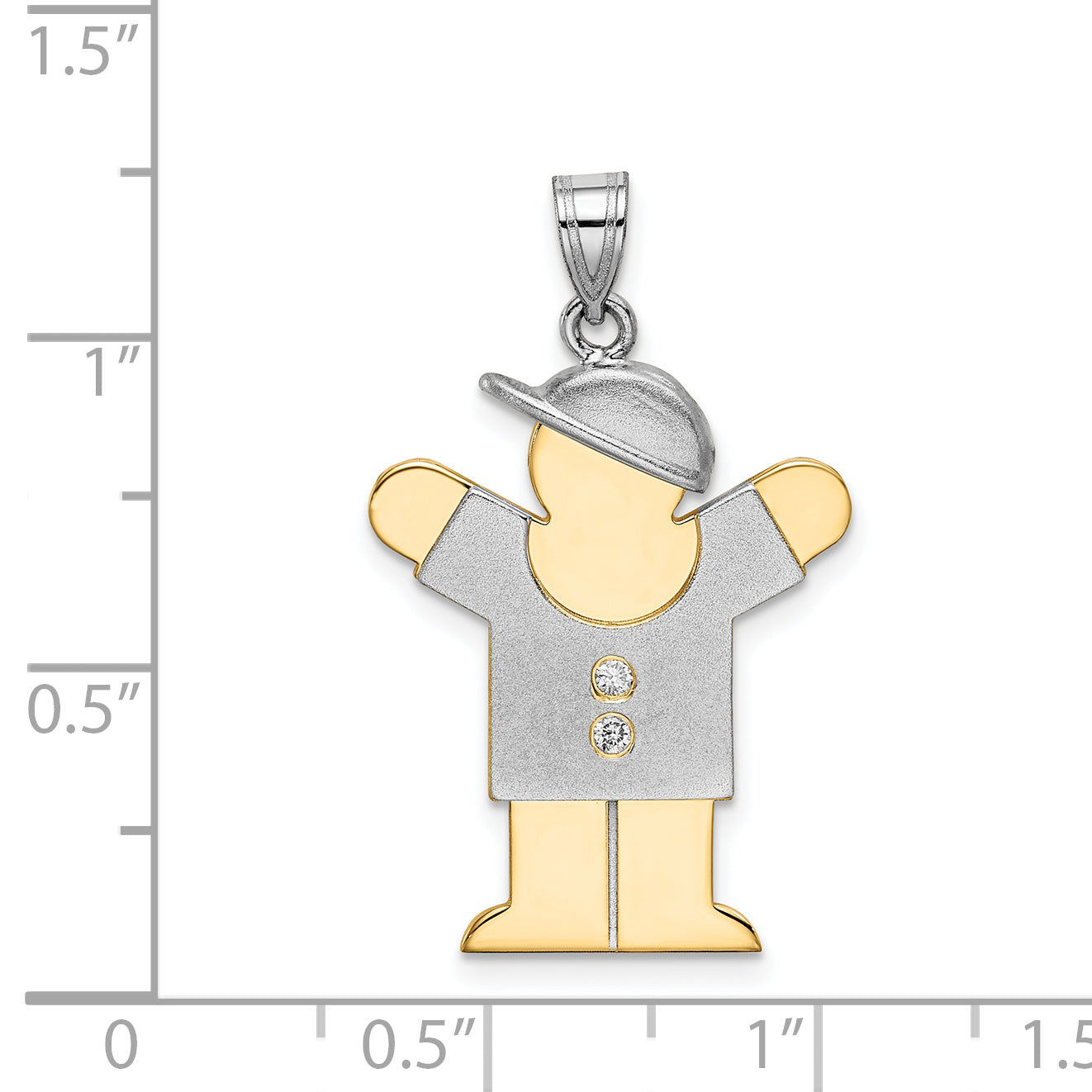 14k Two tone A Diamond kid pendant