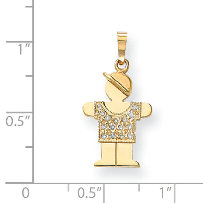 14k AAA Diamond kid pendant