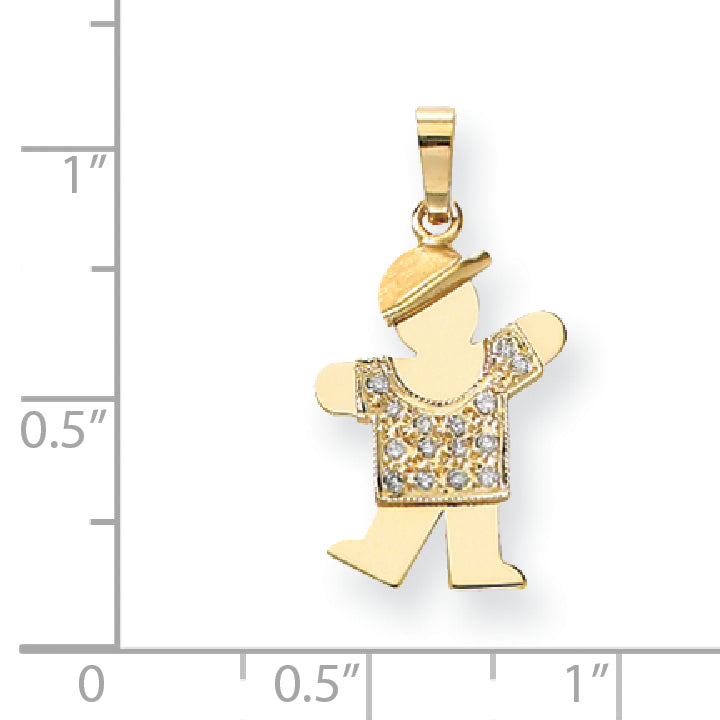 14k AAA Diamond kid pendant