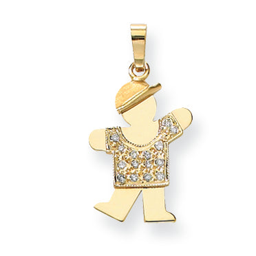 14k AAA Diamond kid pendant