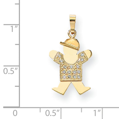 14k AAA Diamond kid pendant