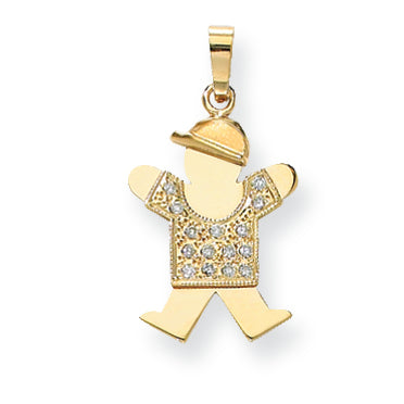 14k AA Diamond kid pendant