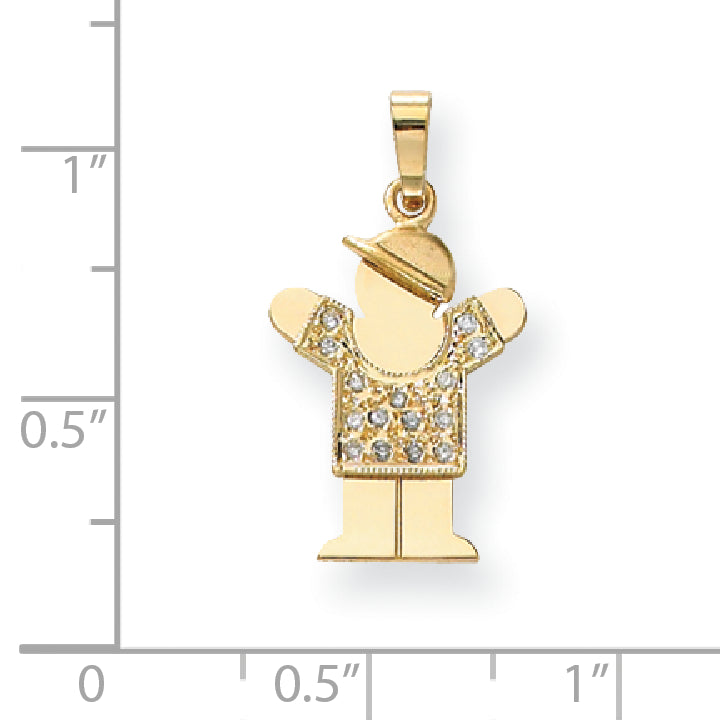 14k AAA Diamond kid pendant