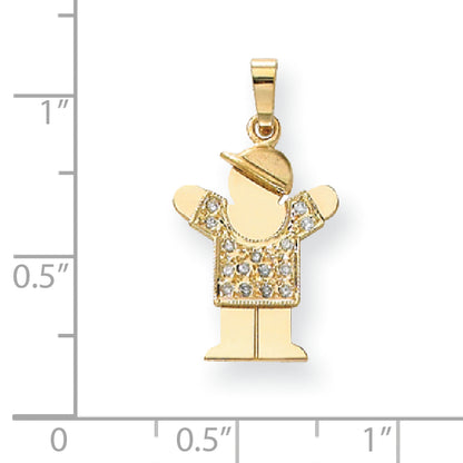 14k AAA Diamond kid pendant