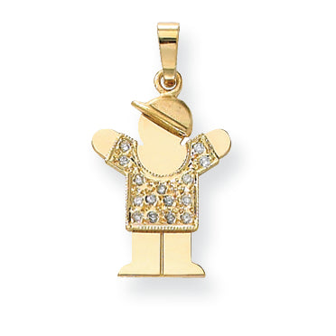 14k AAA Diamond kid pendant