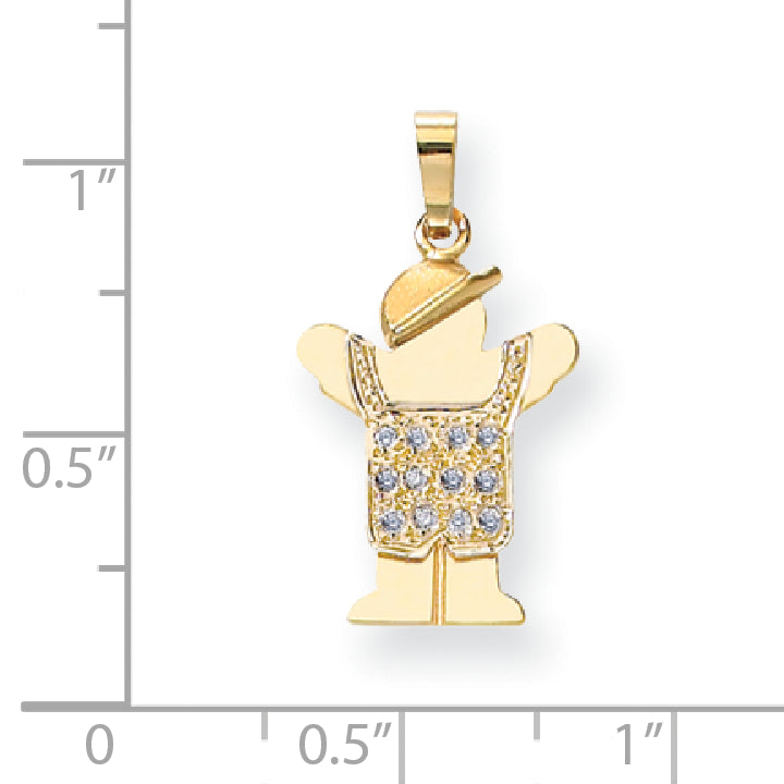 14k AAA Diamond kid pendant