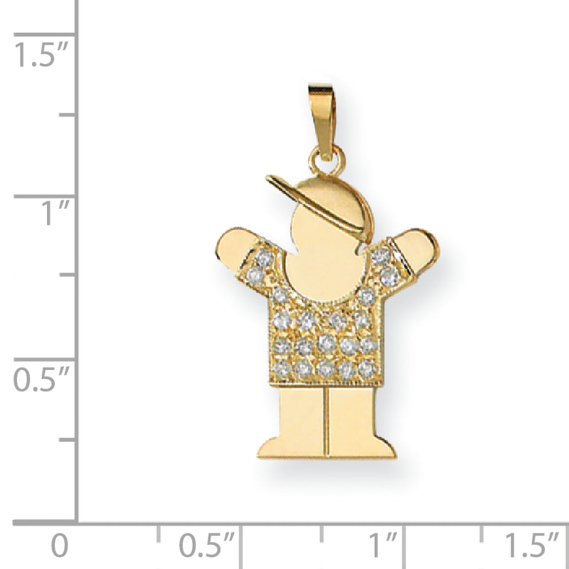 14k AAA Diamond kid pendant