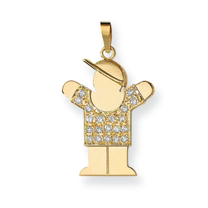 14k AAA Diamond kid pendant
