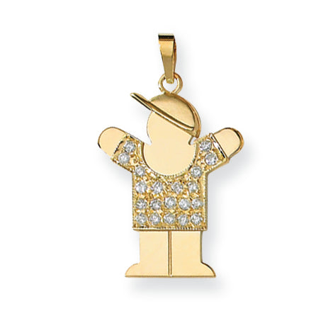 14k AAA Diamond kid pendant