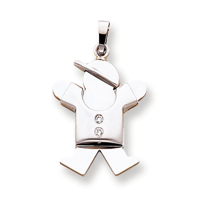 14k White Gold VS Diamond kid pendant