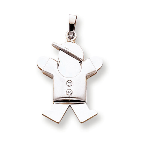 14k White Gold VS Diamond kid pendant