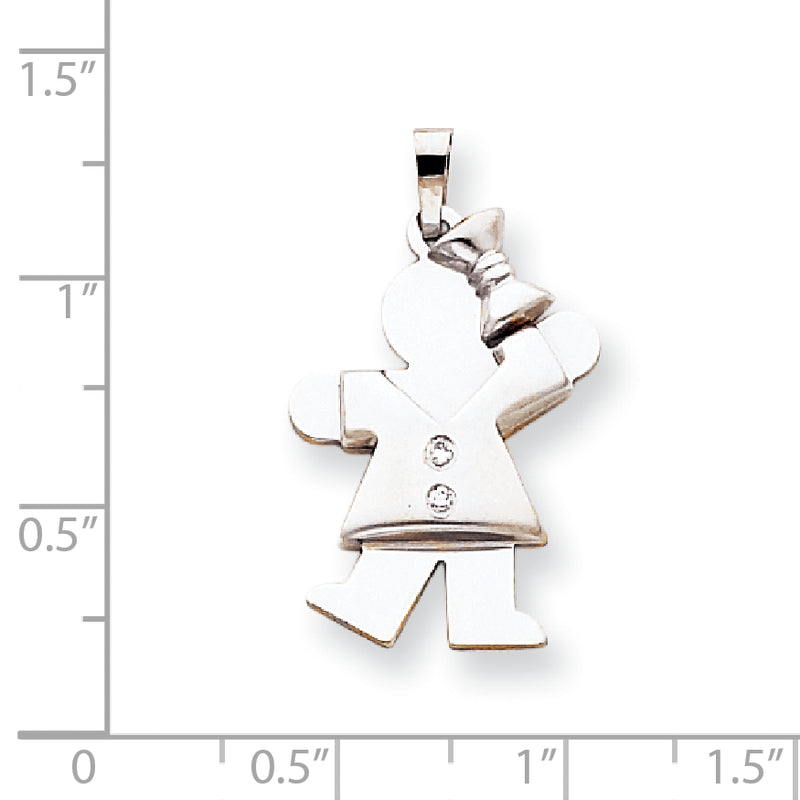 14k White Gold VS Diamond kid pendant