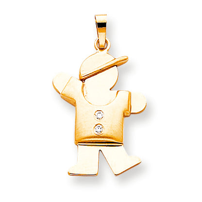 14k AAA Diamond kid pendant