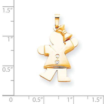 14k A Diamond kid pendant