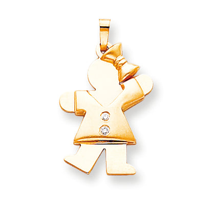 14k A Diamond kid pendant