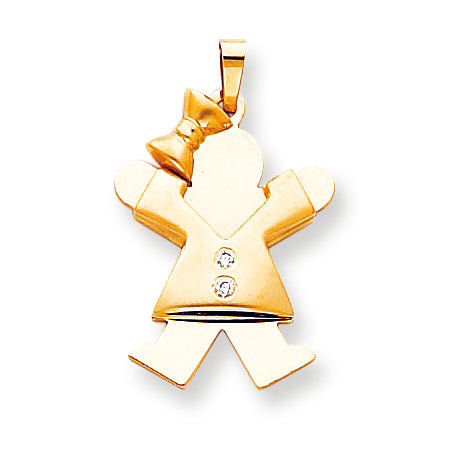 14k A Diamond kid pendant