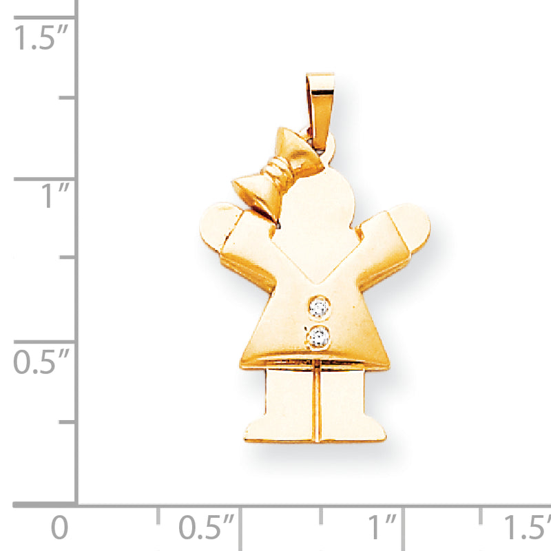 14k AA Diamond kid pendant