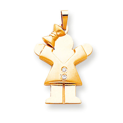 14k AAA Diamond kid pendant