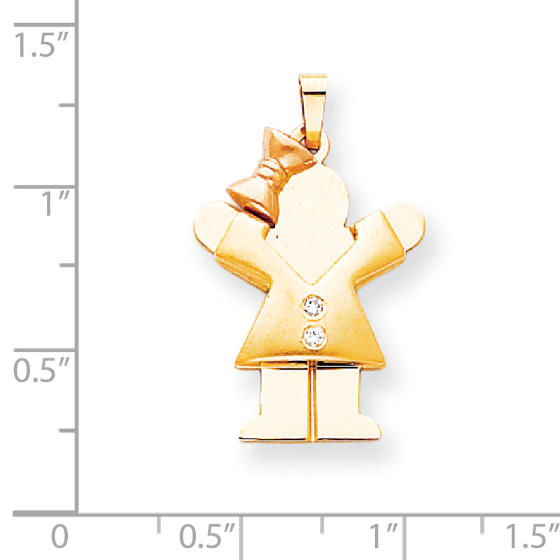14k Two tone VS Diamond kid pendant